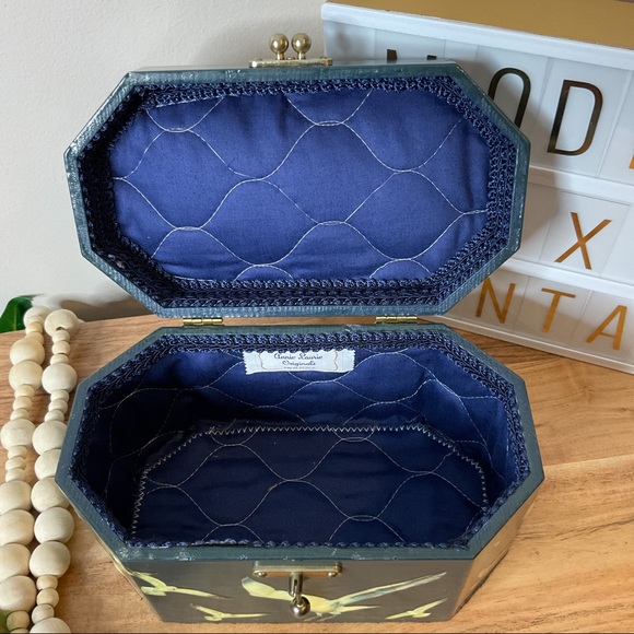 Vintage Annie Laurie Originals Palm Box Bag 3D Bird Decoupage Handbag 1950s Rare - Picture 13 of 13